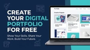 Digital portfolio website with creative project examples